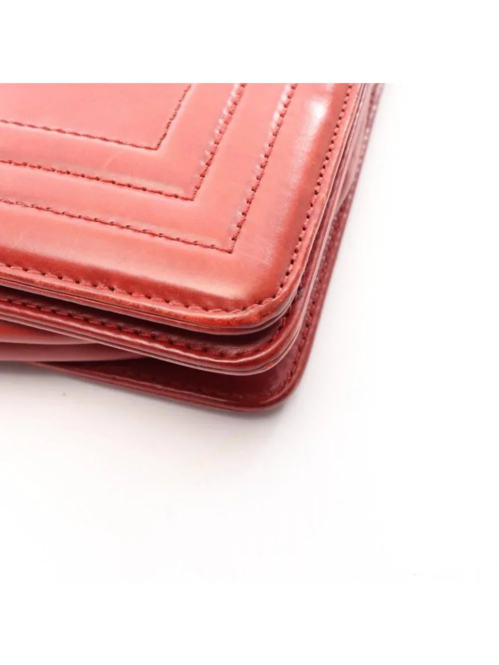 Chanel Shoulder Bag Boy Red Leather Chain